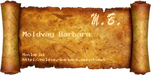 Moldvay Barbara névjegykártya